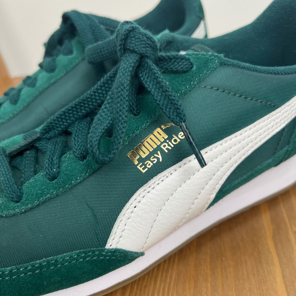 Puma Womens 7.5 Rider Sneakers Green White Gum Sole 399028-14 Retro Low Top - Picture 4 of 8